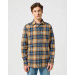 Ανδρικό πουκάμισο μακρυμάνικο καρό Wrangler 112357225 καφέ