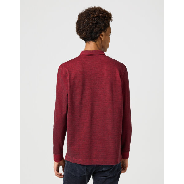 Ανδρική μπλούζα polo μακρυμάνικη Wrangler 112357286 μπορντό - Image 2