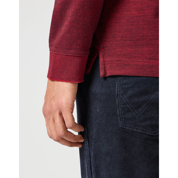 Ανδρική μπλούζα polo μακρυμάνικη Wrangler 112357286 μπορντό - Image 3