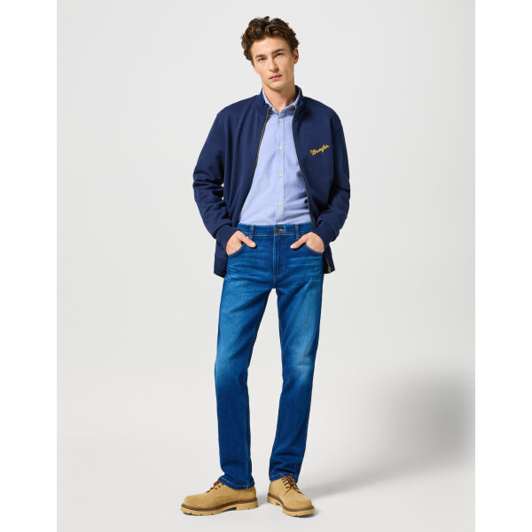 112357412_2 Ανδρικό παντελόνι jean greensboro Wrangler 112357412 μπλε - Image 3