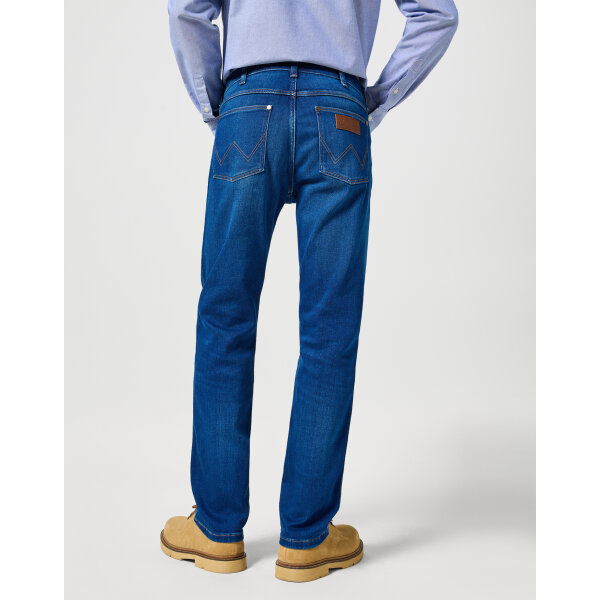 112357412_3 Ανδρικό παντελόνι jean greensboro Wrangler 112357412 μπλε - Image 2