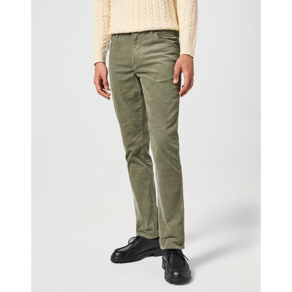 112358038_1 Ανδρικό παντελόνι κοτλέ TEXAS SLIM Wrangler 112358038 χακί - Image 1