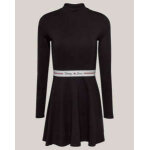 Γυναικείο TOMMY JEANS TJW TAPING MOCKNCK FIT&FLARE EXT DW0DW18723-BDS Μαύρο - Image 2
