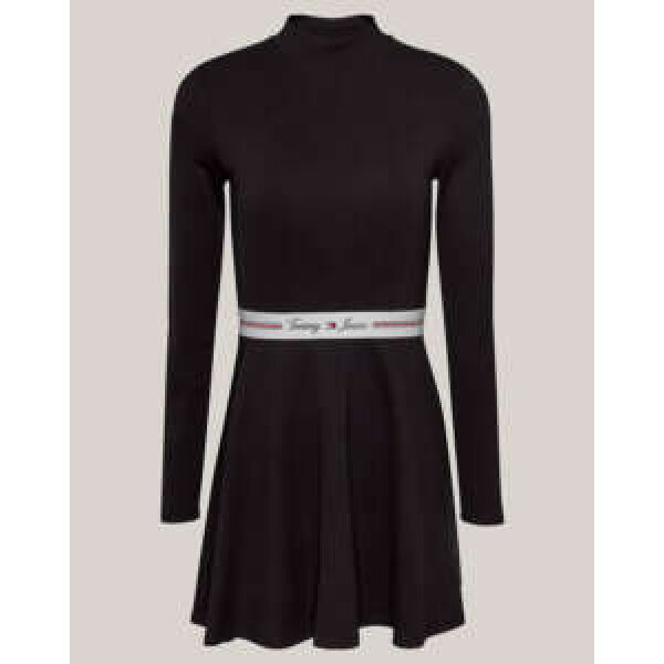 1862650__7187594 Γυναικείο TOMMY JEANS TJW TAPING MOCKNCK FIT&FLARE EXT DW0DW18723-BDS Μαύρο - Image 2