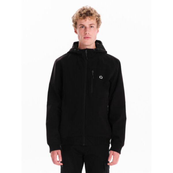 242.EM10.18-BLACK_1 Ανδρικό μπουφάν με κουκούλα bomber EMERSON 242.EM10.18 μαύρο - Image 1