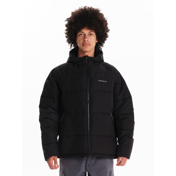 Ανδρικό μπούφαν puffer με κουκούλα EMERSON  242.EM10.90 μαύρο - Image 1