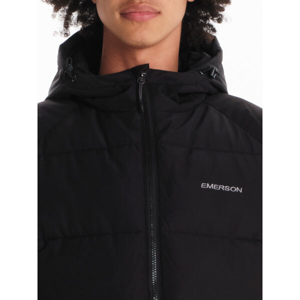 Ανδρικό μπούφαν puffer με κουκούλα EMERSON  242.EM10.90 μαύρο - Image 7