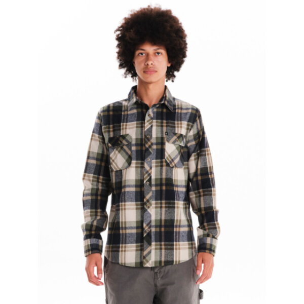 242.EM60.80-BLUE-BLACK-OLIVE_1 Ανδρικό πουκάμισο καρό φανέλα EMERSON 242.EM60.80 πράσινο - Image 1