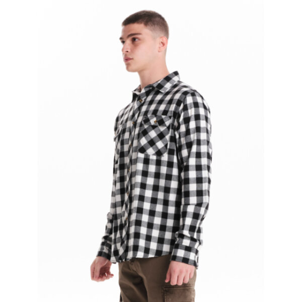 Ανδρικό πουκάμισο καρό φανέλα EMERSON 242.EM60.80 λευκό - Image 2