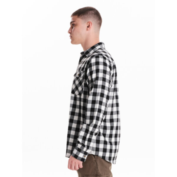 Ανδρικό πουκάμισο καρό φανέλα EMERSON 242.EM60.80 λευκό - Image 4