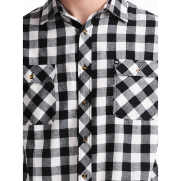 Ανδρικό πουκάμισο καρό φανέλα EMERSON 242.EM60.80 λευκό - Image 5