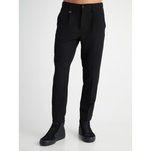 Ανδρικό παντελόνι chino με πιέτες Staff Gallery 5-673.55185.9.052 μαύρο - Image 1