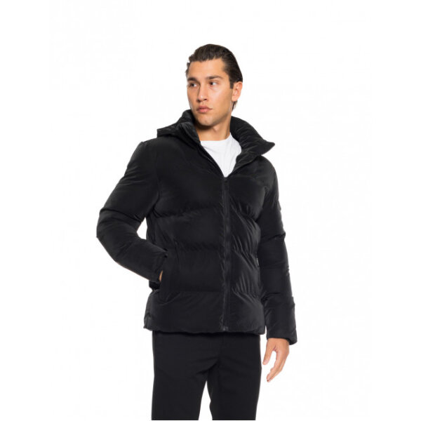 52-201-003#010#2-492x639 Aνδρικό κοντό μπουφάν με αποσπώμενη κουκούλα Βiston fashion μαύρο - Image 3