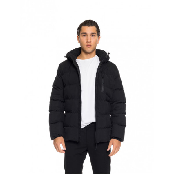Ανδρικό κοντό μπουφάν με αποσπώμενη κουκούλα Biston fashion 52-201-061 μαύρο - Image 1