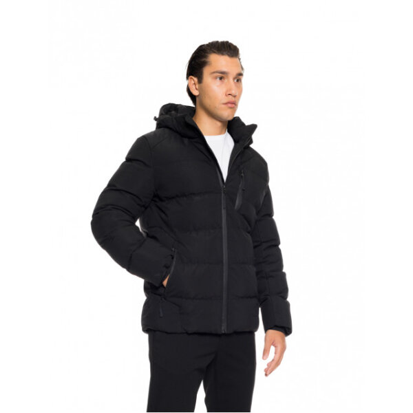 Ανδρικό κοντό μπουφάν με αποσπώμενη κουκούλα Biston fashion 52-201-061 μαύρο - Image 2