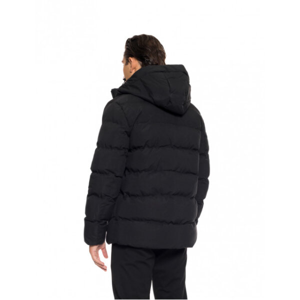 Ανδρικό κοντό μπουφάν με αποσπώμενη κουκούλα Biston fashion 52-201-061 μαύρο - Image 3