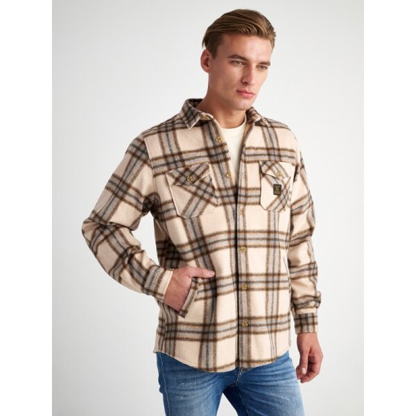 61-101.052.Ν0000-2-600x800 Ανδρικό πουκάμισο καρέ STAFF GALLERY 61-016.052 μπεζ - Image 2