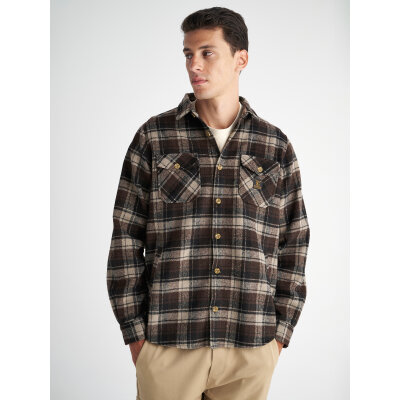Ανρικό πουκάμισο καρό marlon overshirt STAFF GALLERY 5-865.060.S1.052 καφέ