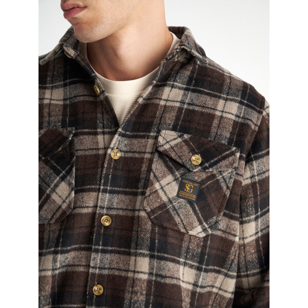61-104.052.Ν0000-2-1200x1600 Ανρικό πουκάμισο καρό marlon overshirt STAFF GALLERY  5-865.060.S1.052 καφέ - Image 2