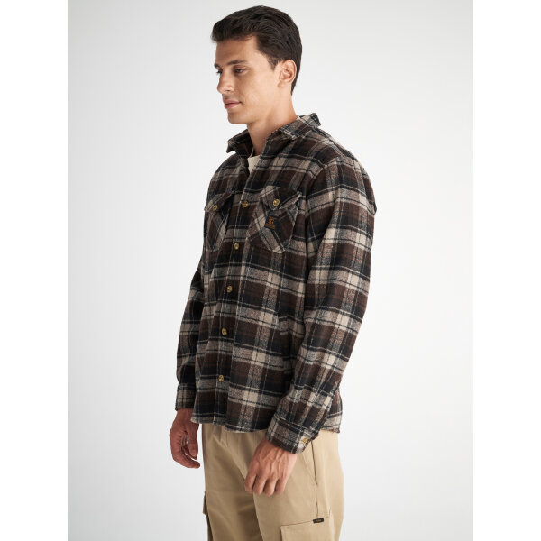 61-104.052.Ν0000-3-1200x1600 Ανρικό πουκάμισο καρό marlon overshirt STAFF GALLERY  5-865.060.S1.052 καφέ - Image 3