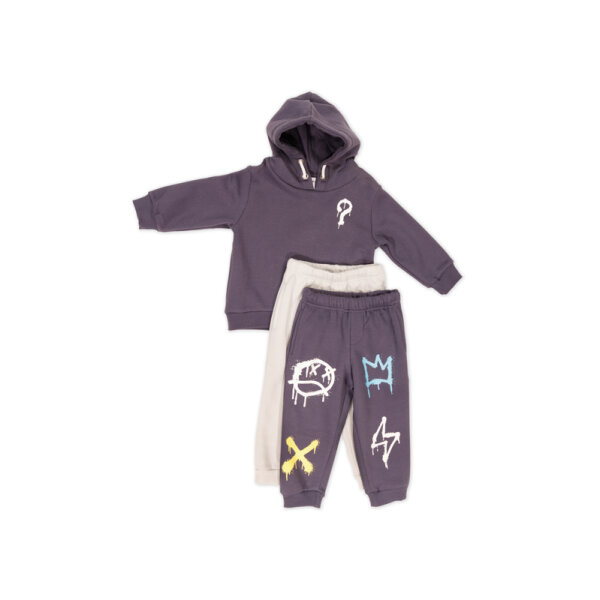 826a Παιδική Φόρμα χνουδιασμένη  με 2 παντελόνια για Αγόρι 2-6 ετών  New College 45-826 - Image 1