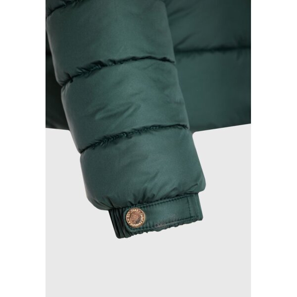 Γυναικείο Καπιτονέ puffer μπουφάν με αποσπώμενη γούνα FBL010-100-01 DK GREEN - Image 5