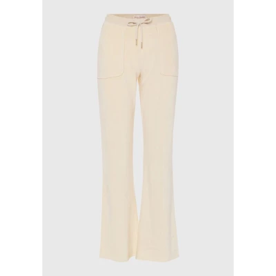 Γυναικείο παντελόνι φόρμας σε βελουτέ ύφασμα Flare fit  FBL010-100-02 CHALK