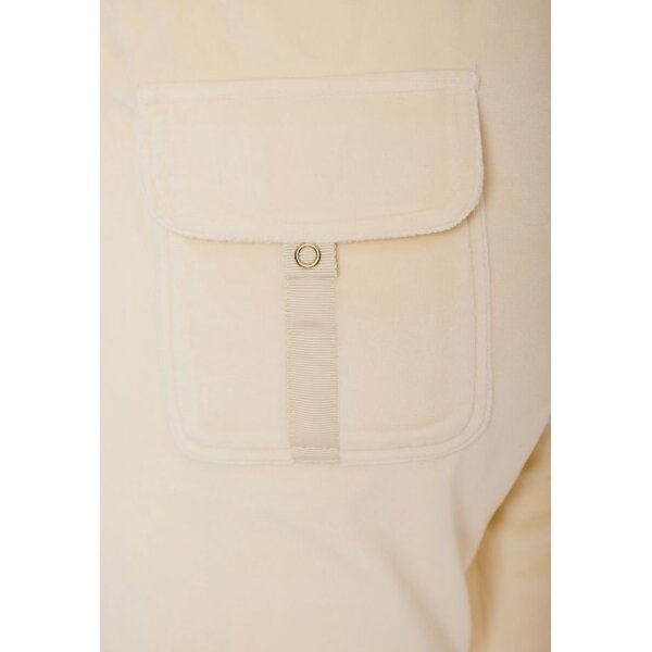 Γυναικείο παντελόνι φόρμας σε βελουτέ ύφασμα Flare fit  FBL010-100-02 CHALK - Image 3