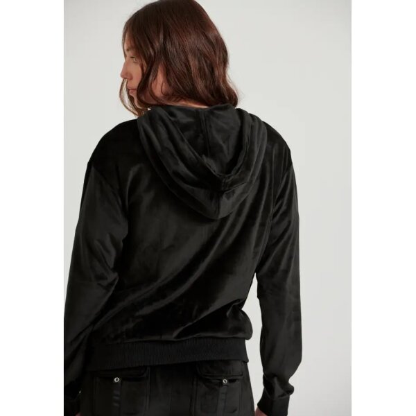 Γυναικείο Βελουτέ ζακέτα με κουκούλα Μαυρό FBL010-100-06  FUNKY BUDDHA - Image 4