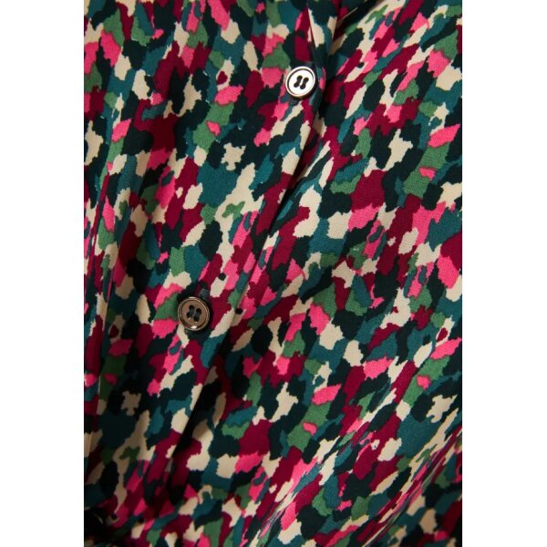 FBL010-112-05_DK_GREEN_7 Γυναικείο Εμπριμέ πουκάμισο με μπροστινό δέσιμο με κόμπο FBL010-112-05 FUNKY BUDDHA - Image 7