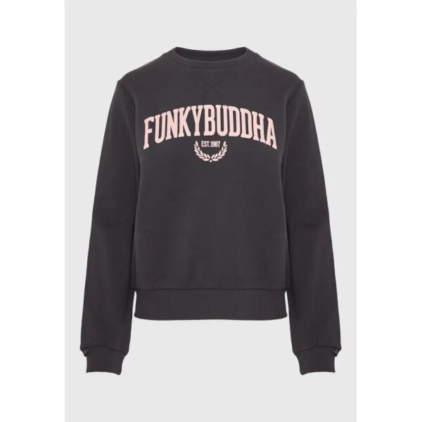 Γυναικείο φούτερ με embossed τύπωμα στο στήθος ANTHRACITE FBL010-115-06 FUNKY BUDDHA - Image 1