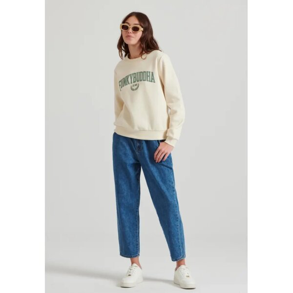 Γυναικείο φούτερ με embossed τύπωμα στο στήθος CHALK FBL010-115-06 FUNKY BUDDHA - Image 2