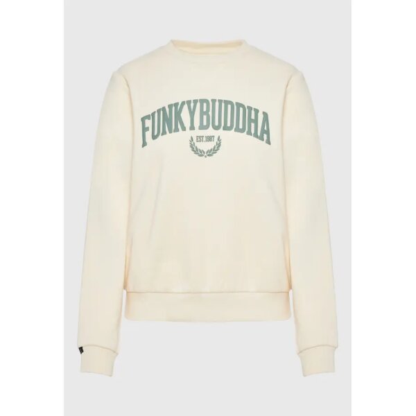 Γυναικείο φούτερ με embossed τύπωμα στο στήθος CHALK FBL010-115-06 FUNKY BUDDHA - Image 5