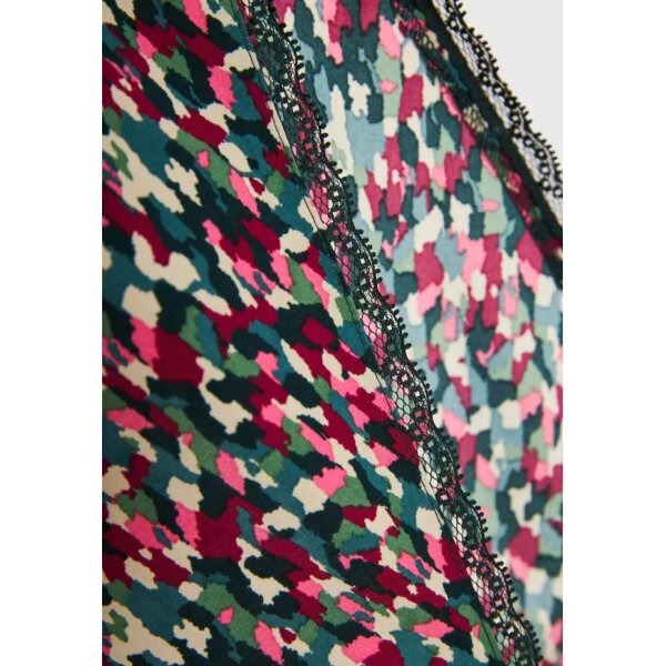 FBL010-116-14_DK_GREEN_7 Γυναικεία Εμπριμέ μίντι φούστα με άνοιγμα στο πλάι FBL010-116-14 FUNKY BUDDHA - Image 5