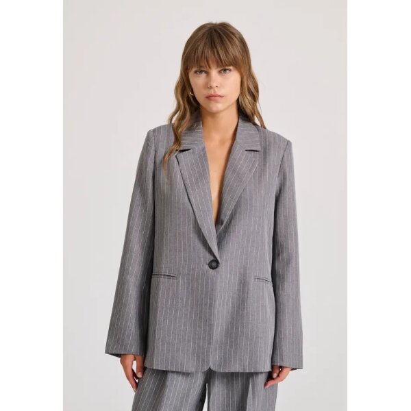 FBL010-117-01_DK_GREY_1 Γυναικείο loose fit σακάκι blazer FUNKY BUDDHA  FBL010-117-01 - Image 2