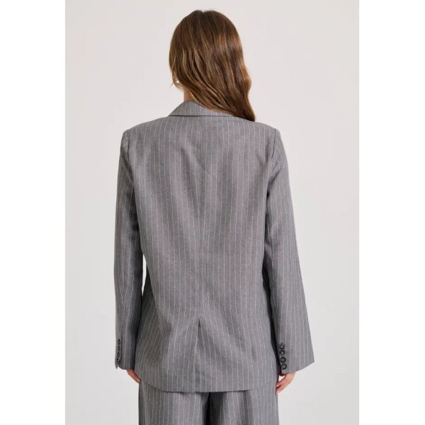 FBL010-117-01_DK_GREY_5 Γυναικείο loose fit σακάκι blazer FUNKY BUDDHA  FBL010-117-01 - Image 6