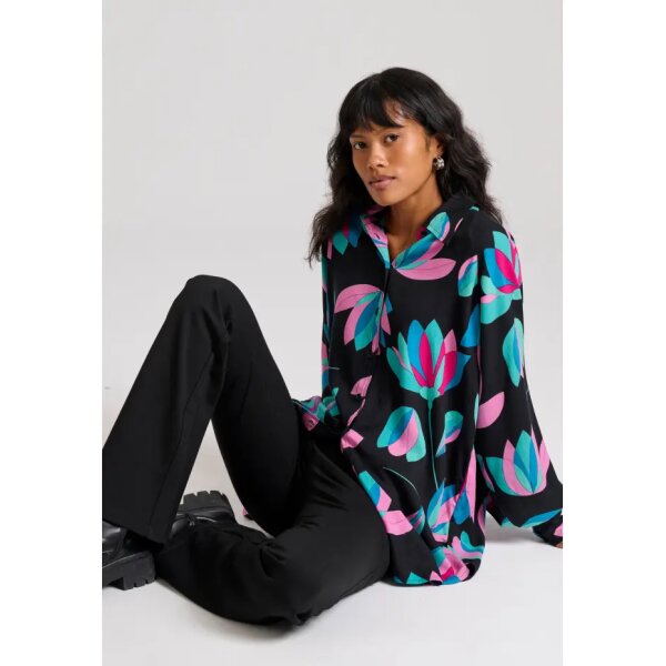 FBL010-123-02_BLACK_2 Γυναικέιο wide leg tailored παντελόνι  FBL010-123-02 FUNKY BUDDHA - Image 3