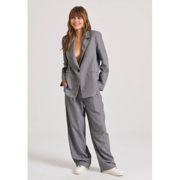 FBL010-124-02_DK_GREY_2 Γυναικέιο Wide leg fit ριγέ casual παντελόνι  FBL010-124-02 FUNKY BUDDHA - Image 2