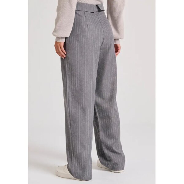 FBL010-124-02_DK_GREY_4 Γυναικέιο Wide leg fit ριγέ casual παντελόνι  FBL010-124-02 FUNKY BUDDHA - Image 4