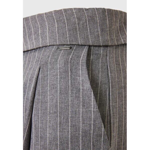 FBL010-124-02_DK_GREY_8 Γυναικέιο Wide leg fit ριγέ casual παντελόνι  FBL010-124-02 FUNKY BUDDHA - Image 7