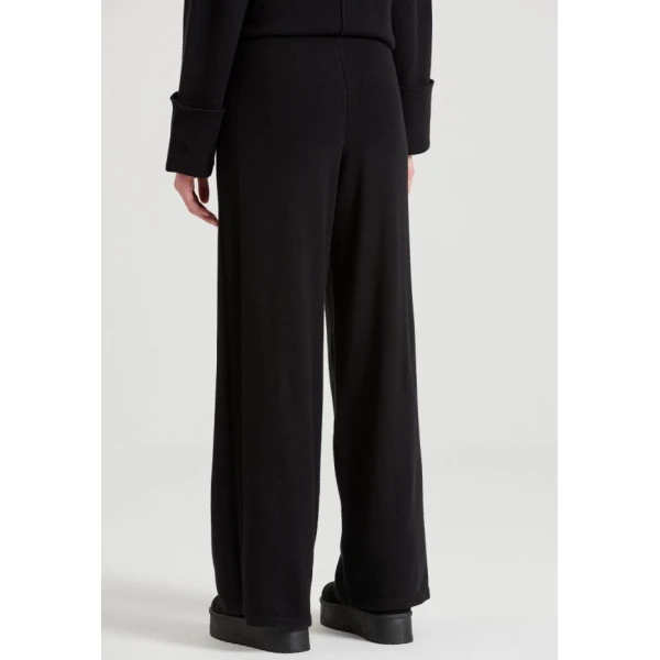 FBL010-135-02_BLACK_4 Γυναικείο Πλεκτό casual παντελόνι από βισκόζη FBL010-135-02 BLACK - Image 4