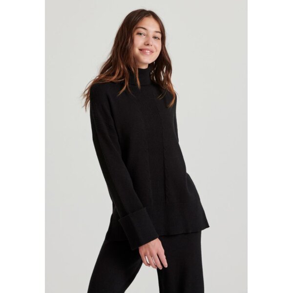 Γυναικεία Loose fit πλεκτό ζιβάγκο με σχέδιο στην πλέξη  FBL010-148-09  FUNKY BUDDHA BLACK - Image 1