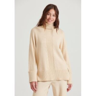 Γυναικεία Loose fit πλεκτό ζιβάγκο με σχέδιο στην πλέξη FBL010-148-09 FUNKY BUDDHA CHALK