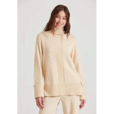 Γυναικεία Loose fit πλεκτό ζιβάγκο με σχέδιο στην πλέξη  FBL010-148-09  FUNKY BUDDHA CHALK