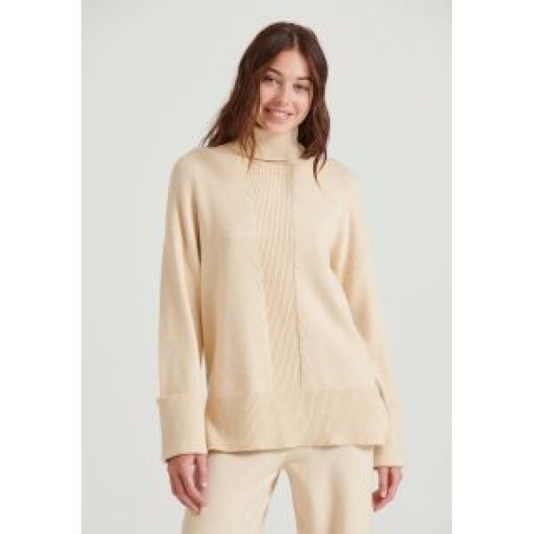 Γυναικεία Loose fit πλεκτό ζιβάγκο με σχέδιο στην πλέξη  FBL010-148-09  FUNKY BUDDHA CHALK - Image 1