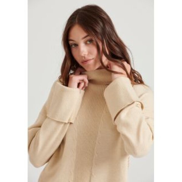 Γυναικεία Loose fit πλεκτό ζιβάγκο με σχέδιο στην πλέξη  FBL010-148-09  FUNKY BUDDHA CHALK - Image 4