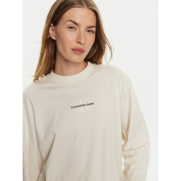 calvin-klein-jeans-mplouzaki-j20j224200-ekrou-relaxed-fit-0000304069123 (3) Γυναικεία Μπλούζα Μακρυμάνικη J20J224200 Εκρού Relaxed Fit  CALVIN KLEIN - Image 3
