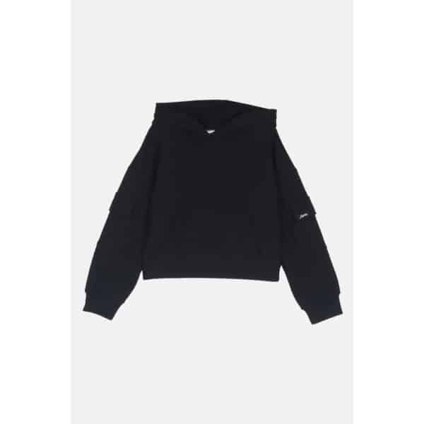 2463505_05 Παιδική Μπλούζα Φούτερ Crop για κορίτσι Joyce 2463505 Μαύρη - Image 1