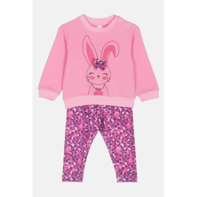 Παιδικό Σετ φόρμα BUNNY LEOPARD Newborn Dreams 2471106 Ροζ