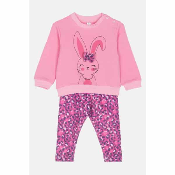 2471106_01 Παιδικό Σετ φόρμα BUNNY LEOPARD Newborn Dreams 2471106 Ροζ - Image 1